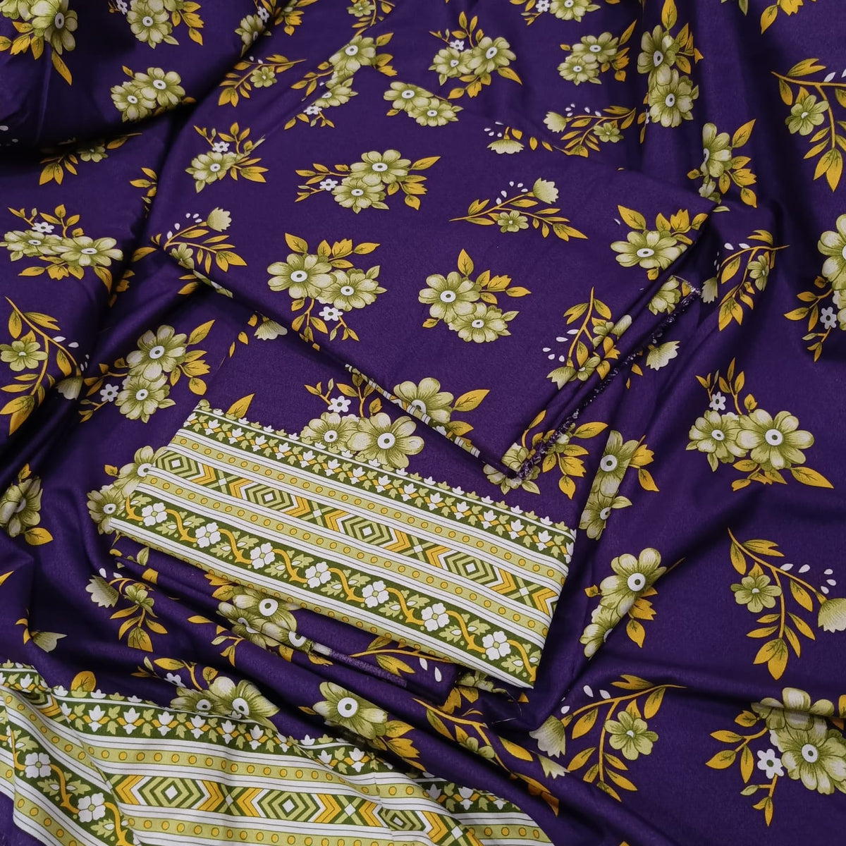 Women's Unstitched 2 Piece Soft Cotton Lawn Suit – Matching Shirt & Trouser | Sheikhani Clothing
