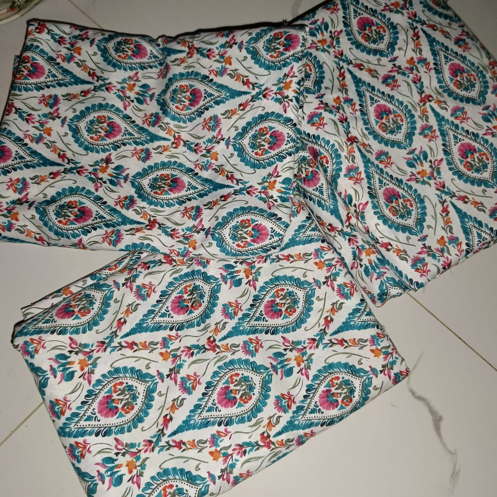 Women's Unstitched 2 Piece Soft Cotton Lawn Suit – Matching Shirt & Trouser | Sheikhani Clothing